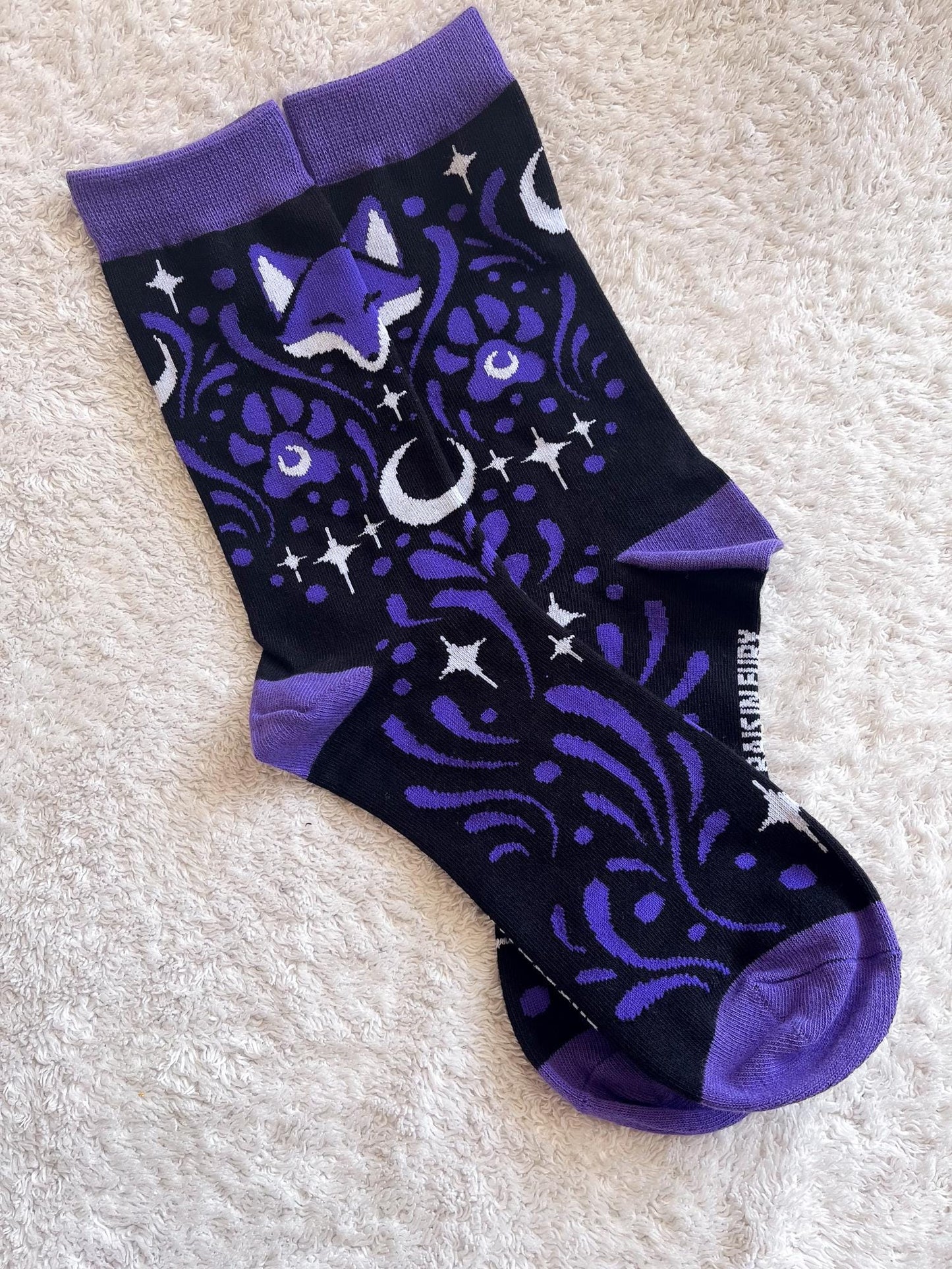 Purple Celestial Fox Socks.