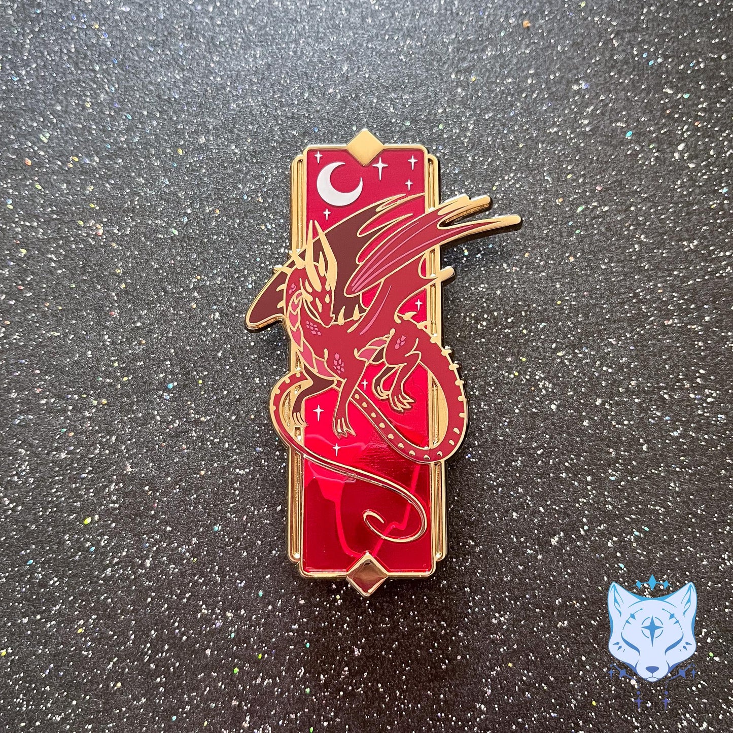 Red Dragon LIMITED EDITION Enamel Pin - 2.75" - Gold Finish