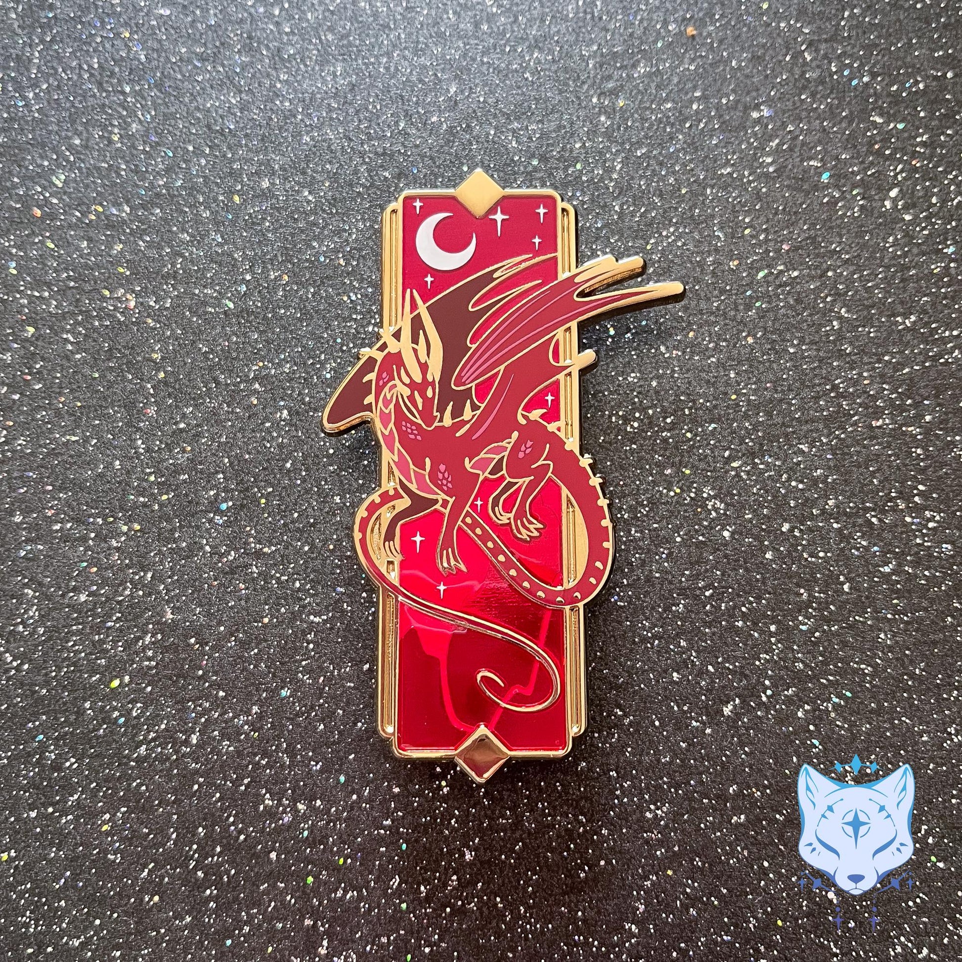 Red Dragon LIMITED EDITION Enamel Pin - 2.75" - Gold Finish