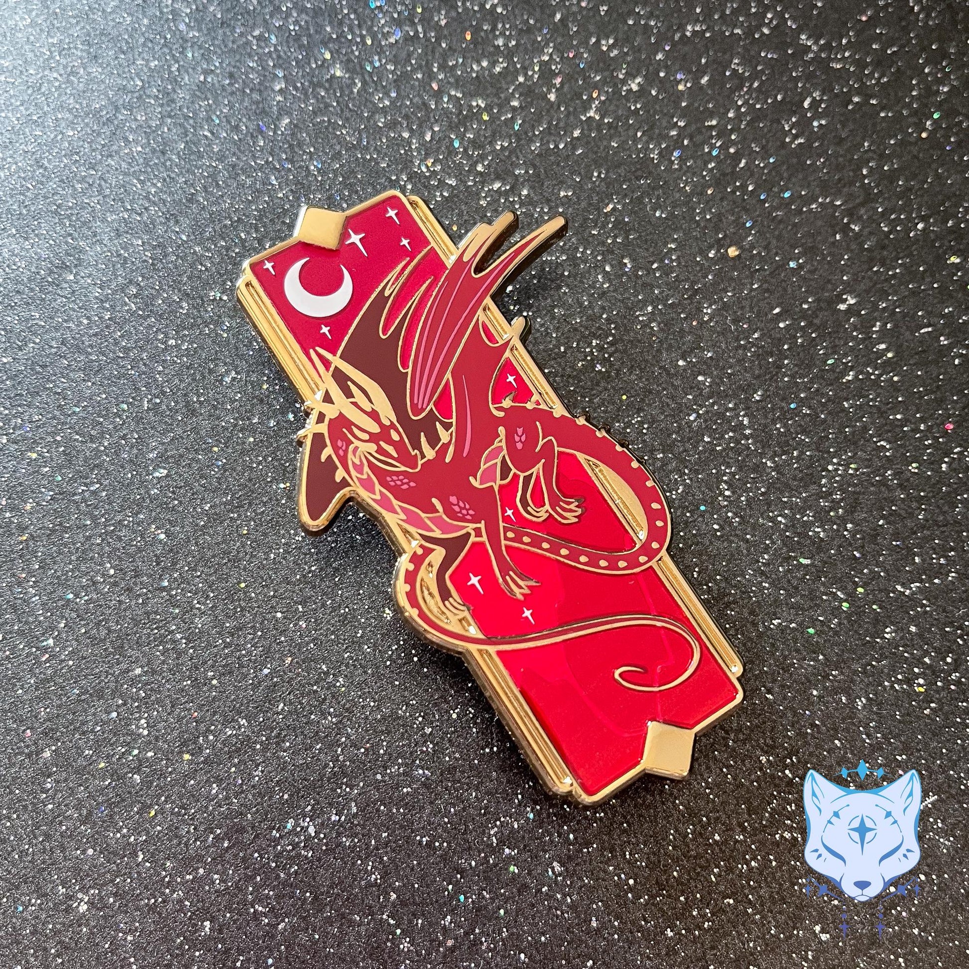 Red Dragon LIMITED EDITION Enamel Pin - 2.75" - Gold Finish