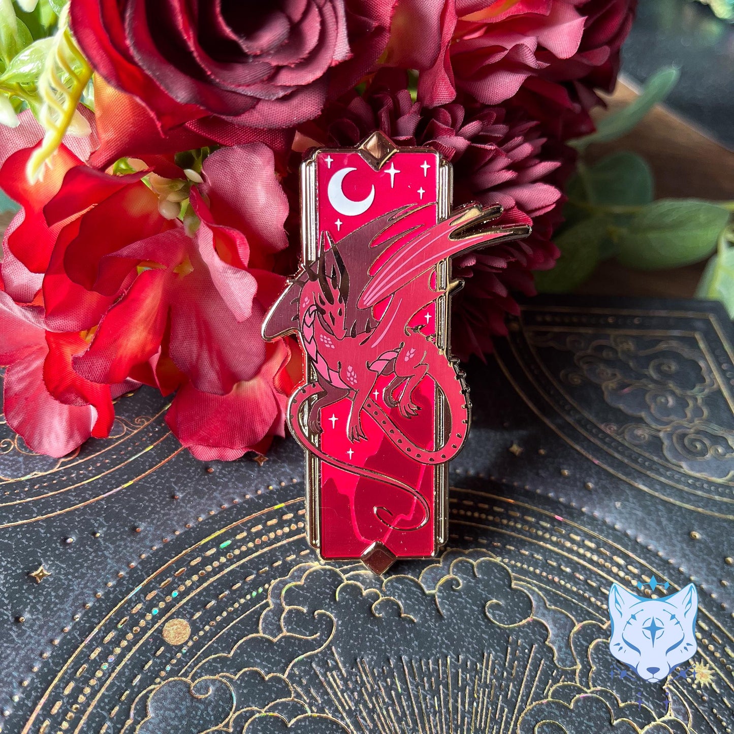 Red Dragon LIMITED EDITION Enamel Pin - 2.75" - Gold Finish
