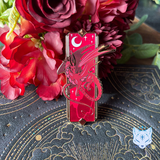 Red Dragon LIMITED EDITION Enamel Pin - 2.75" - Gold Finish