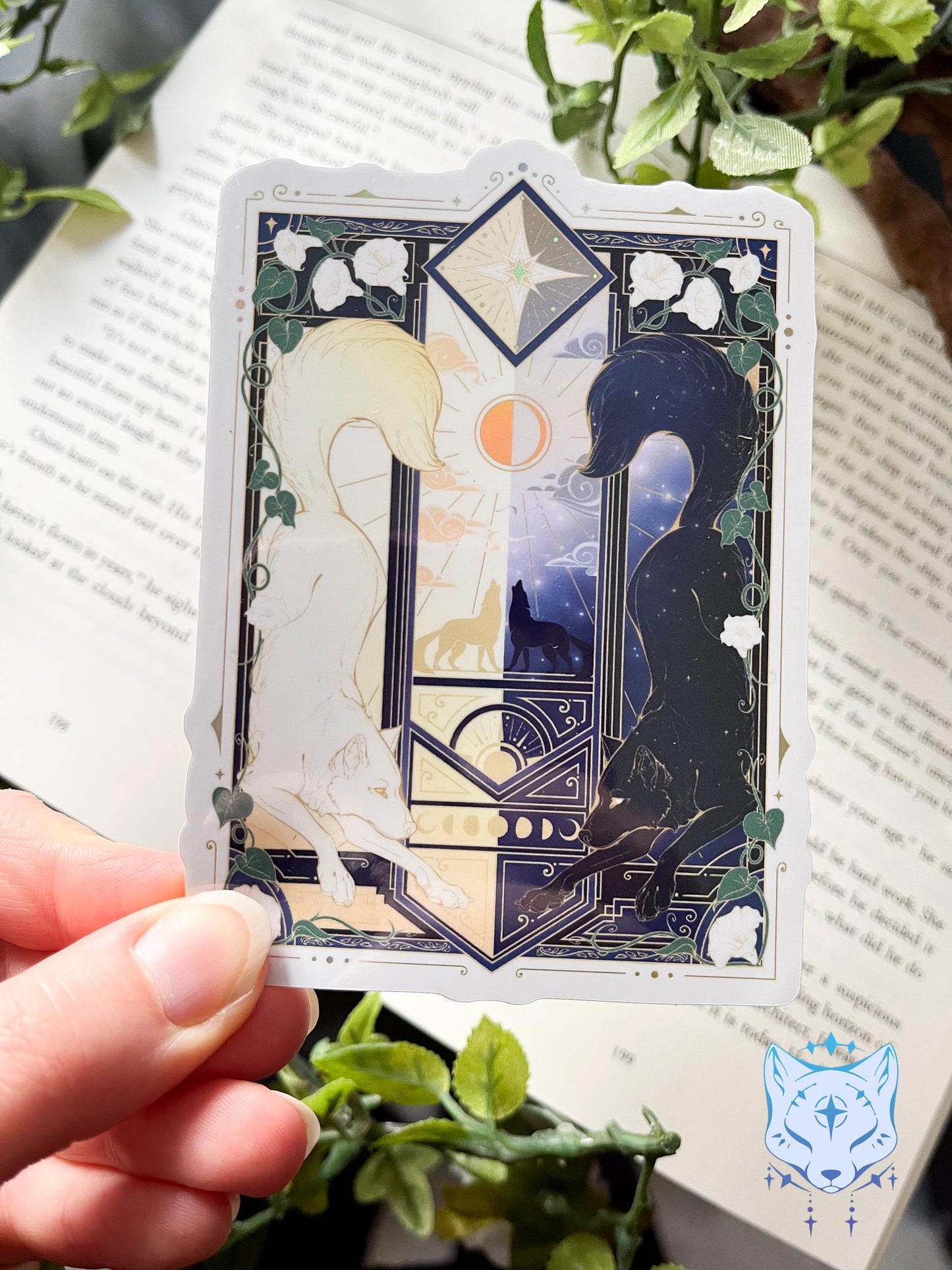 Night & Day Wolves | Holographic Stickers 11cm tall