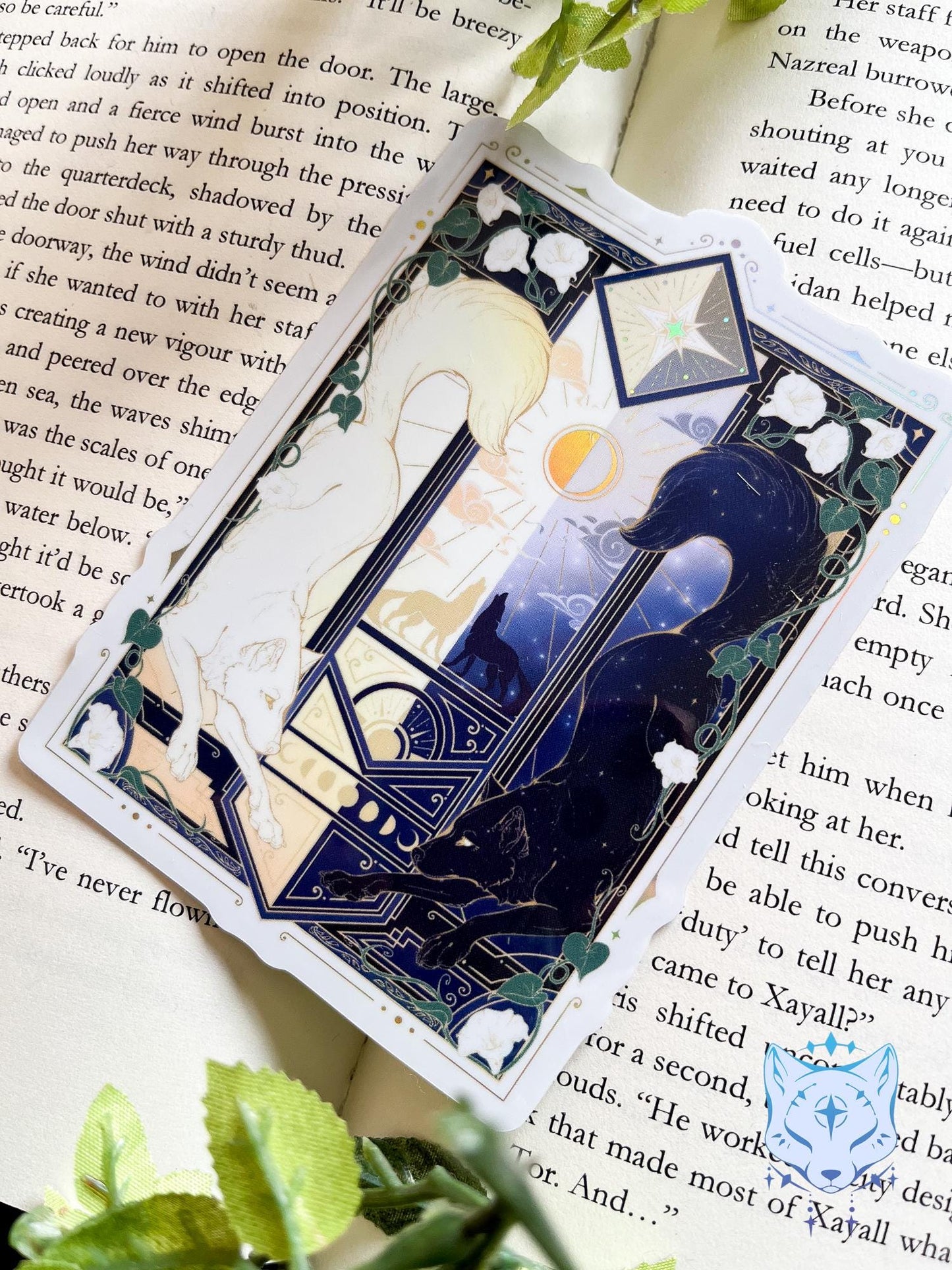 Night & Day Wolves | Holographic Stickers 11cm tall