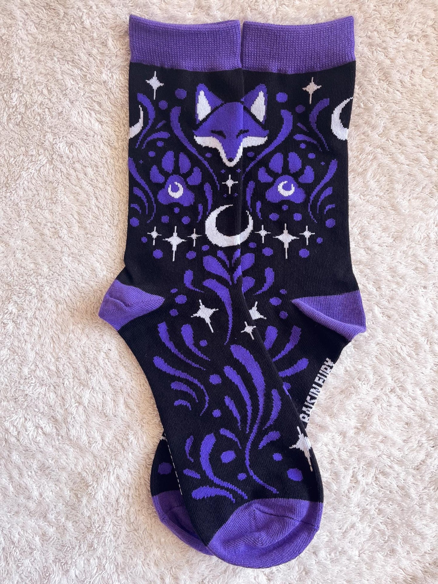 Purple Celestial Fox Socks.