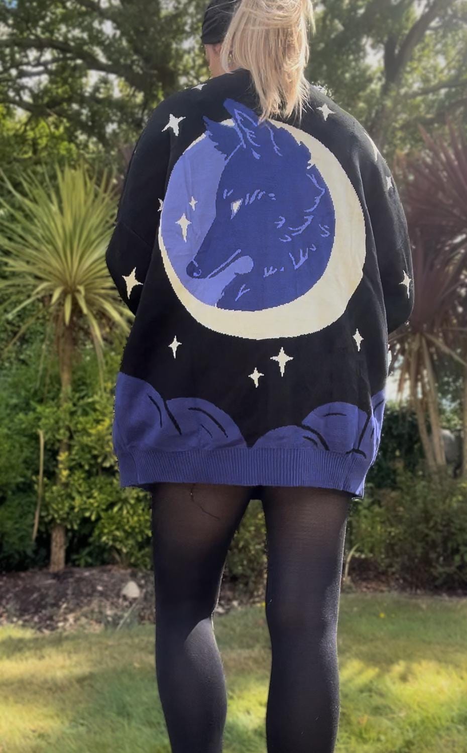 Black & Purple Celestial Fox Cardigan