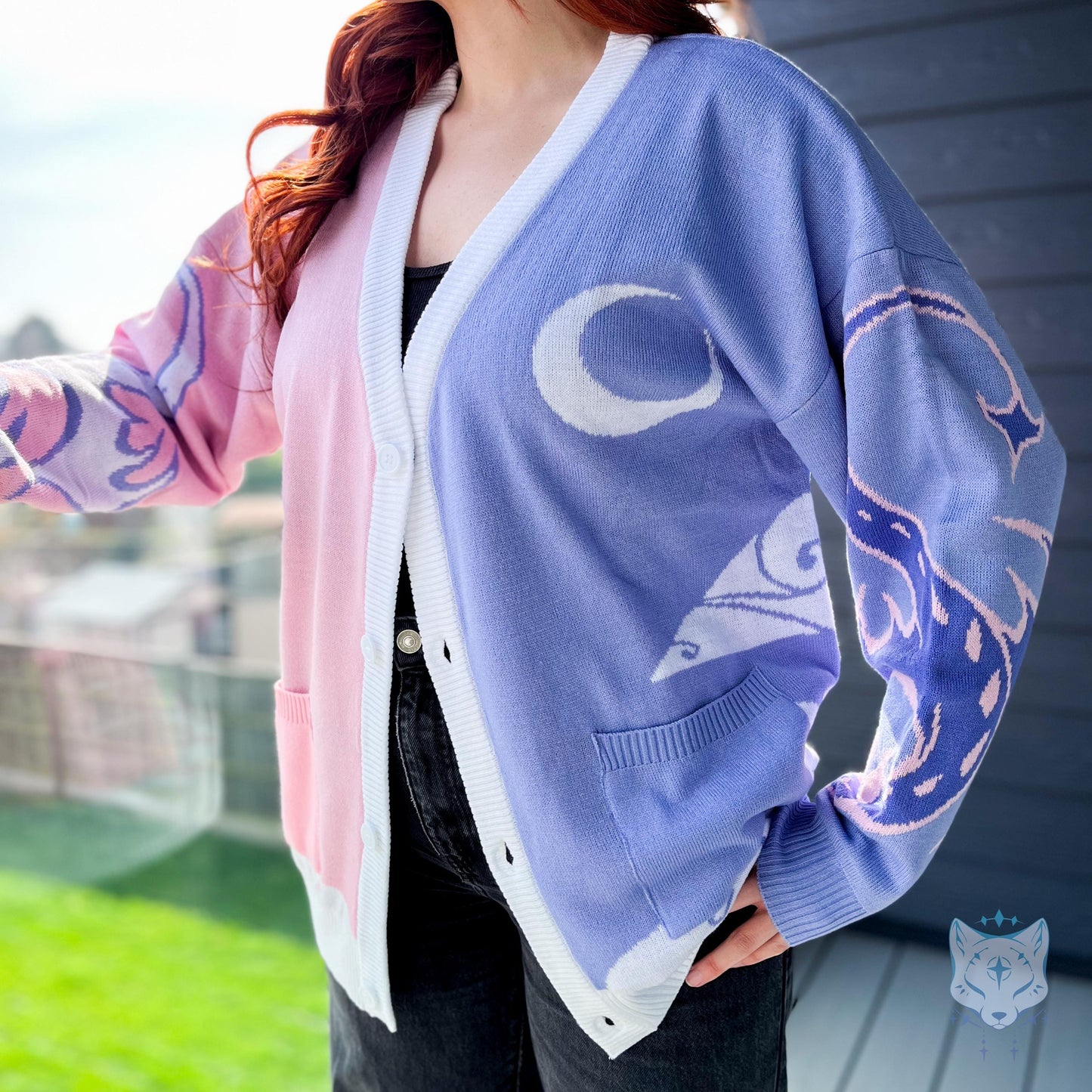 Asymmetrical Pink & Purple Dragon Cardigan