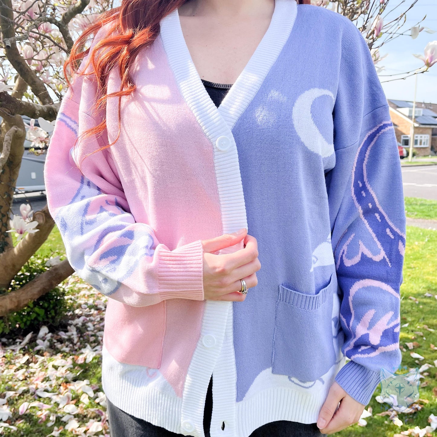 Asymmetrical Pink & Purple Dragon Cardigan