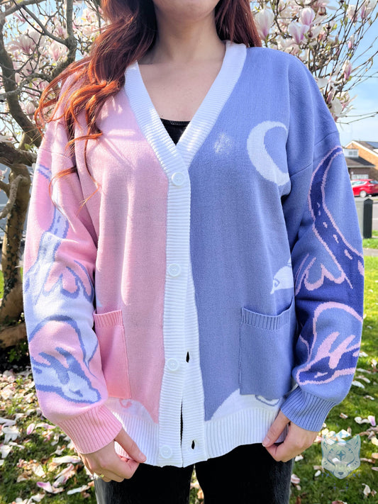 Asymmetrical Pink & Purple Dragon Cardigan