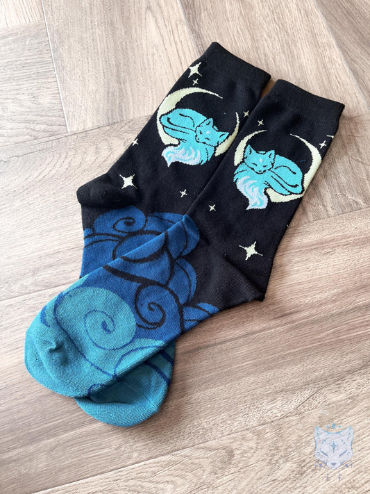 Celestial Lunar Fox Socks.