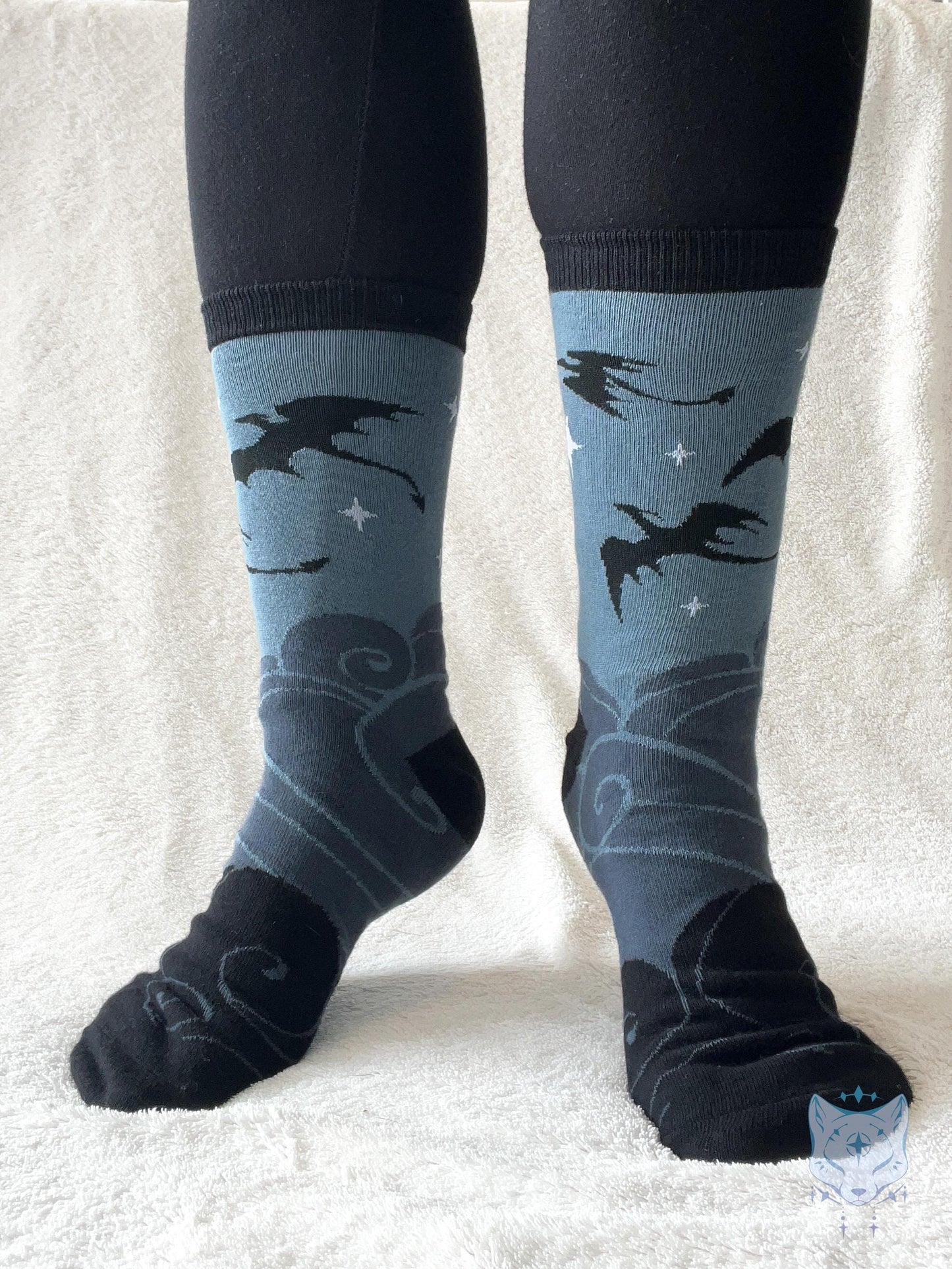 Grey & Black Dragon Socks.