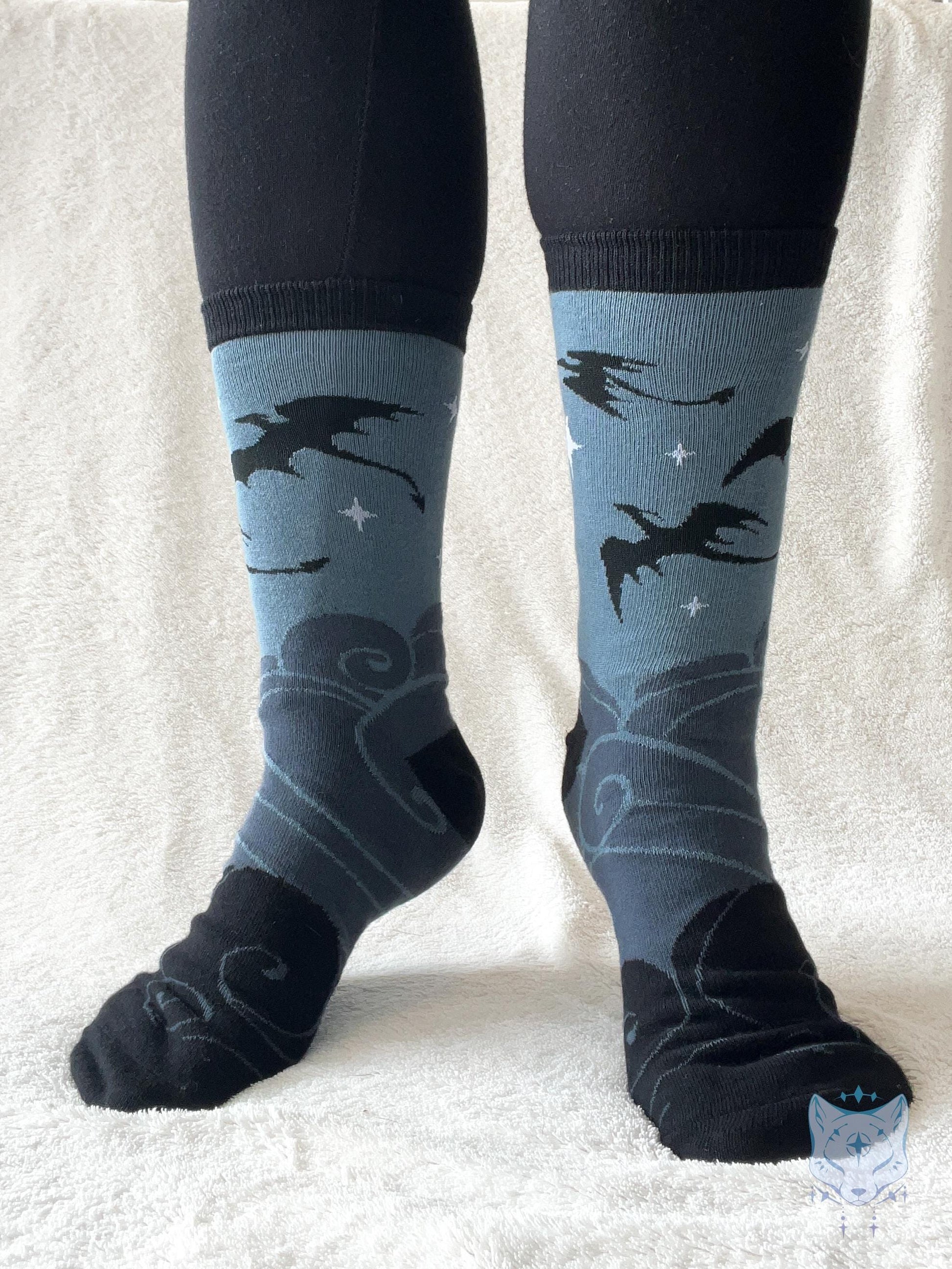 Grey & Black Dragon Socks.