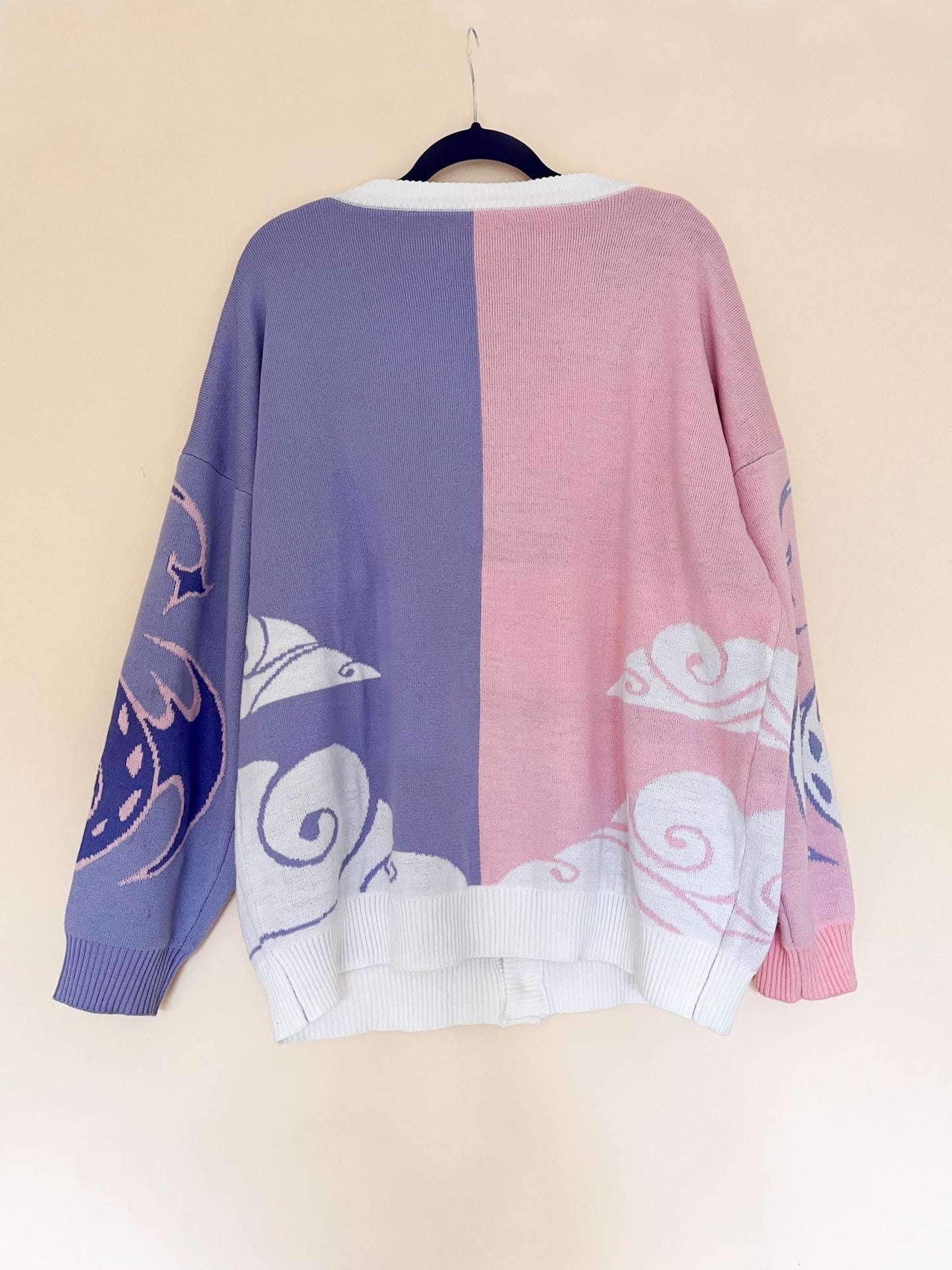 Asymmetrical Pink & Purple Dragon Cardigan