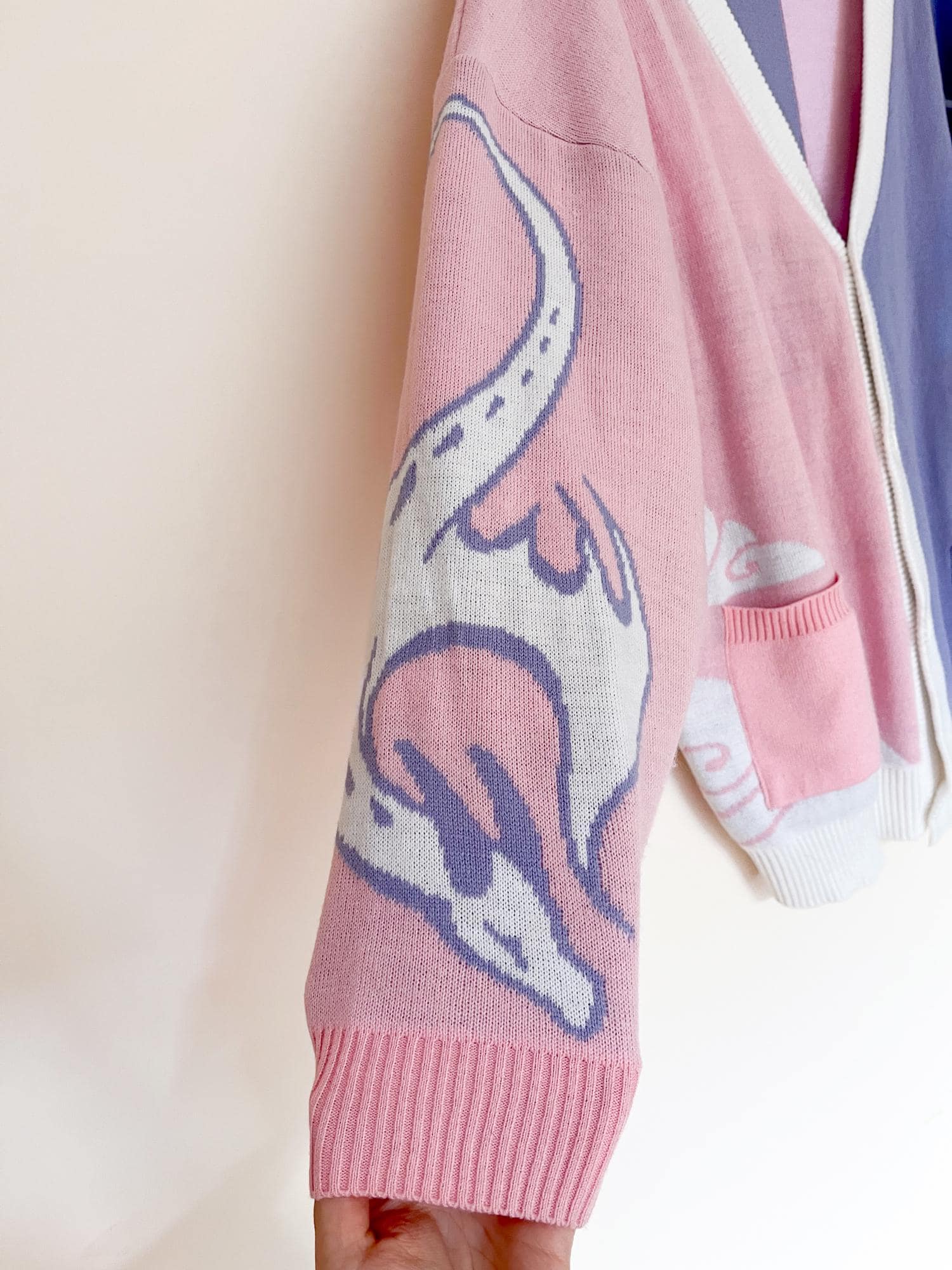 Asymmetrical Pink & Purple Dragon Cardigan