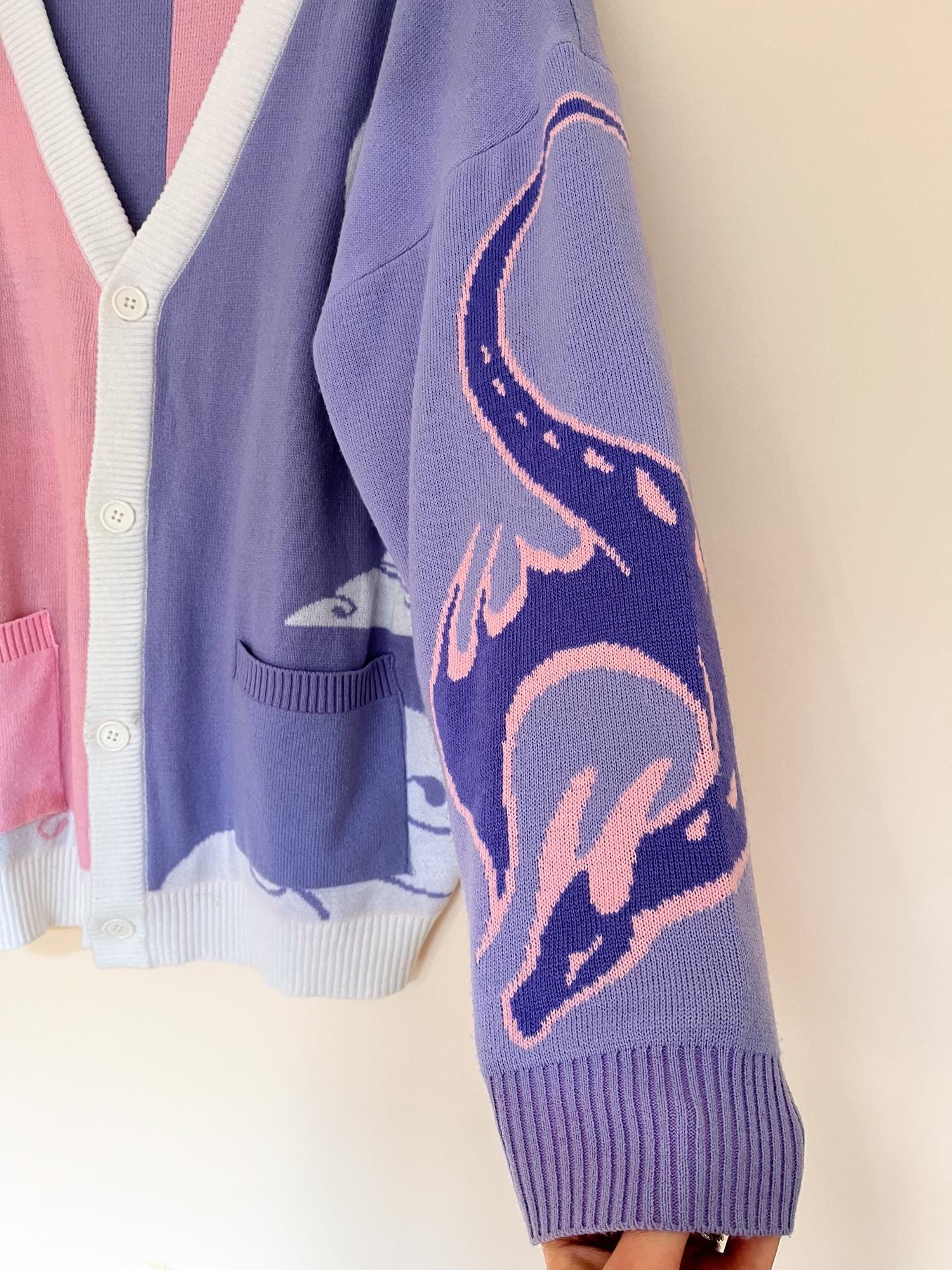 Asymmetrical Pink & Purple Dragon Cardigan