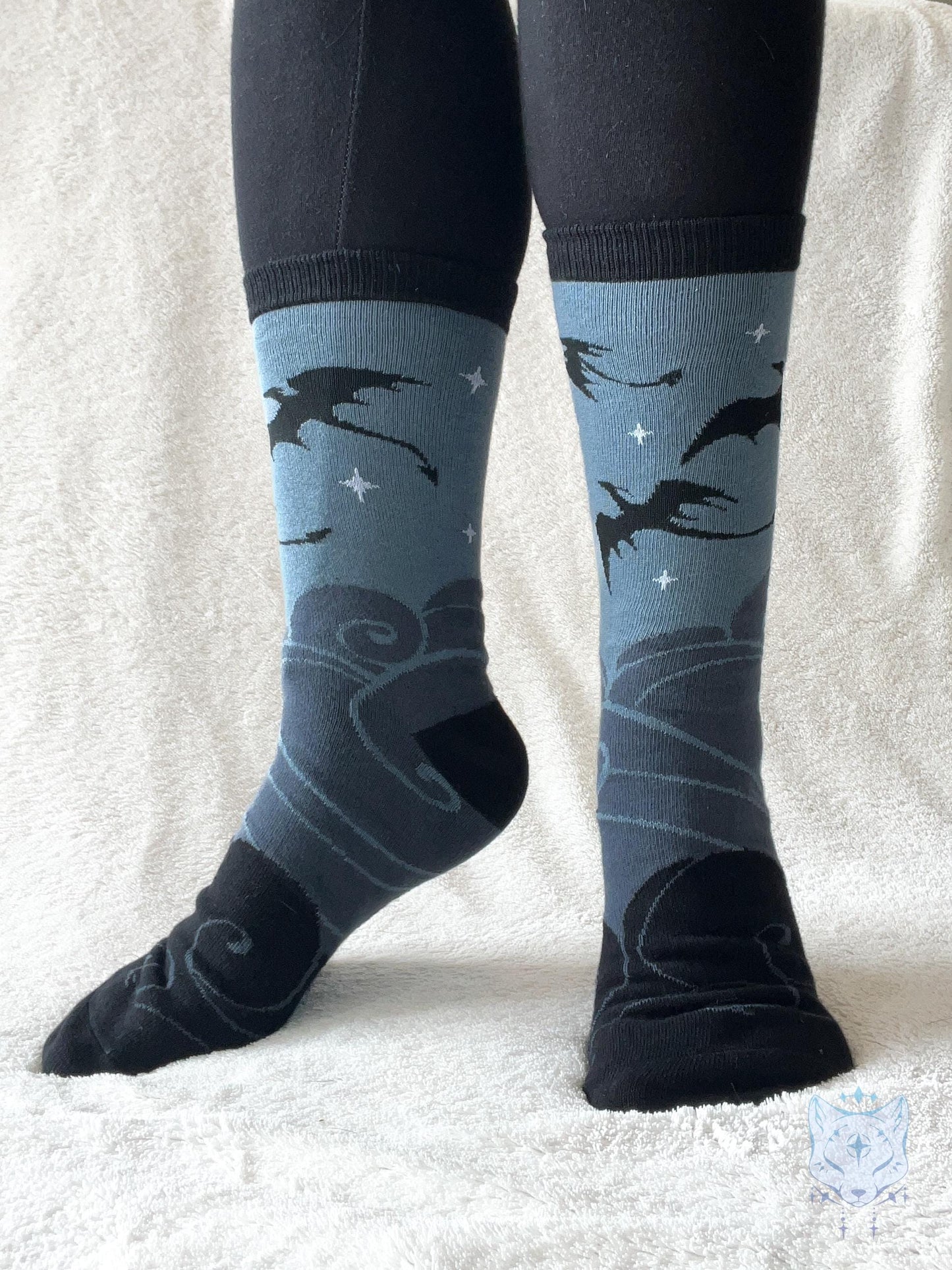 Grey & Black Dragon Socks.