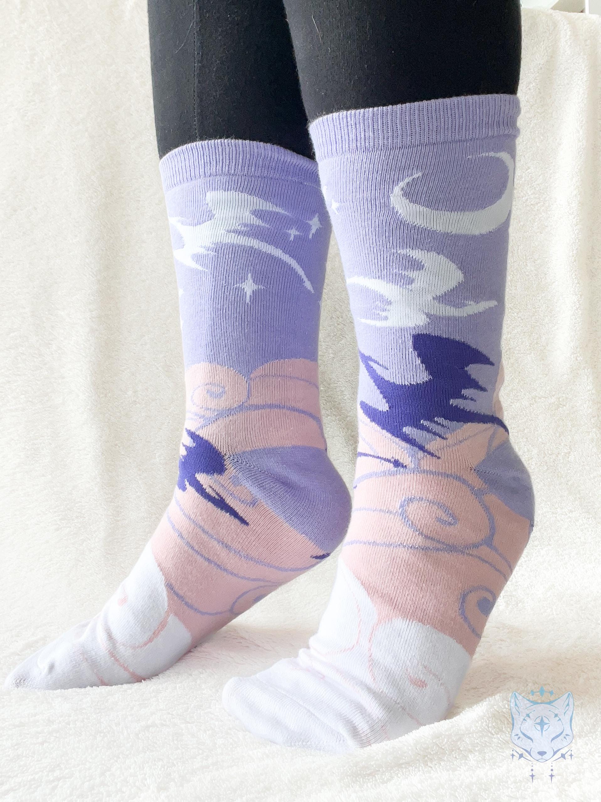 Purple & Pink Dragon Socks.