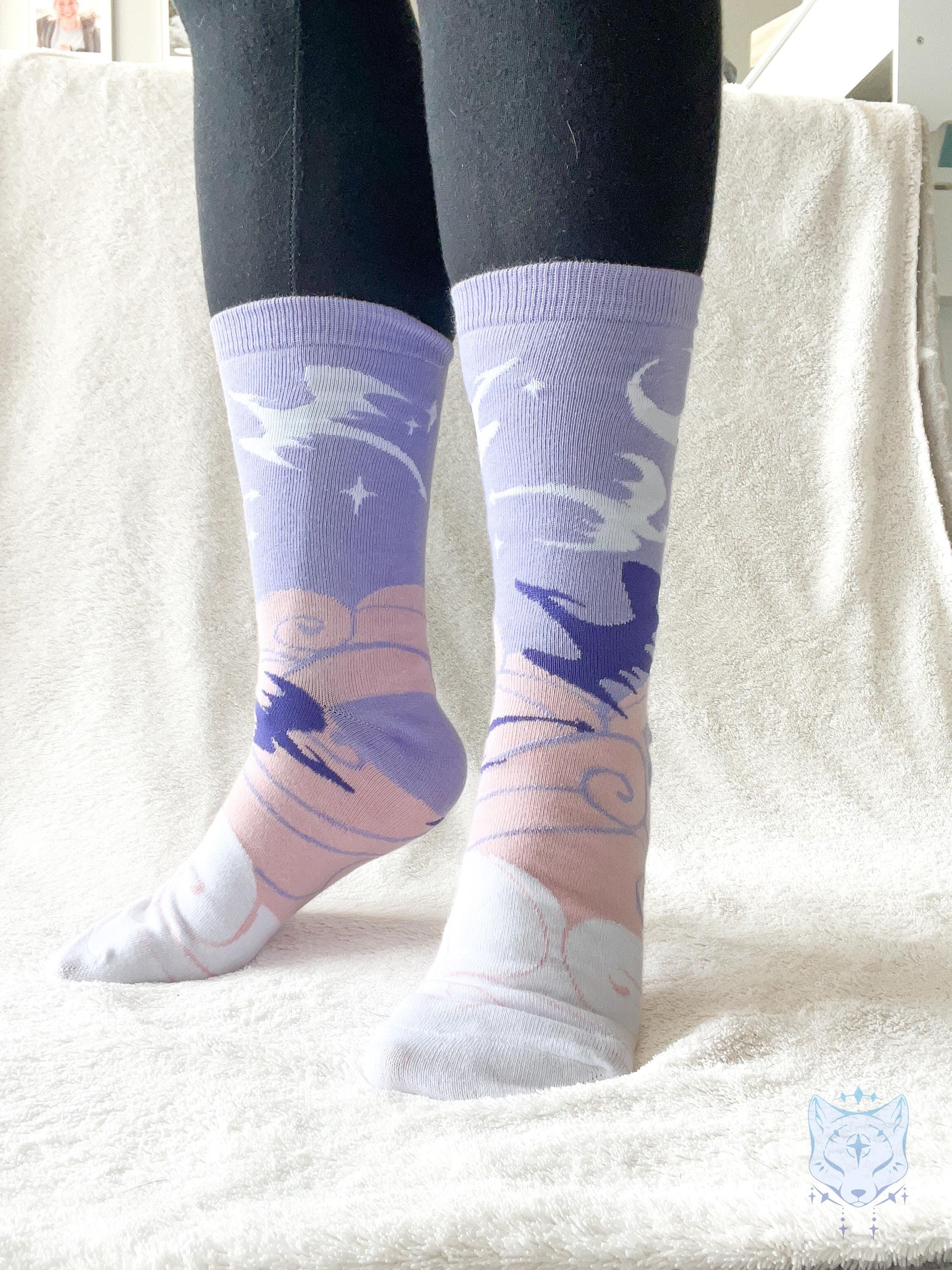 Purple & Pink Dragon Socks.