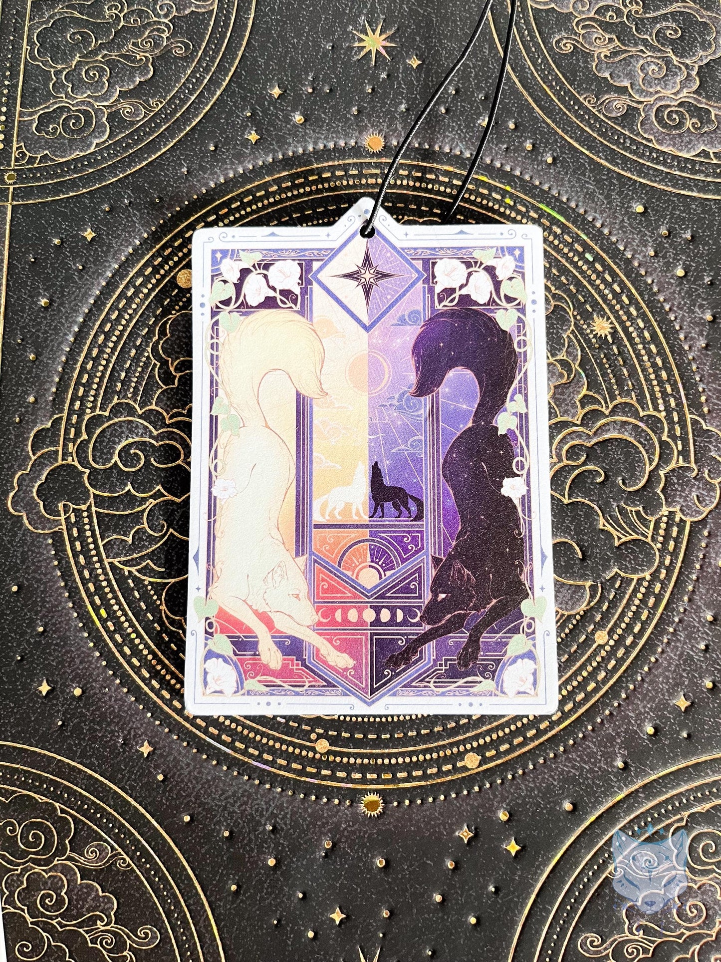 Celestial Day & Night Wolves Air Freshener - Double Sided - Lavender Scent