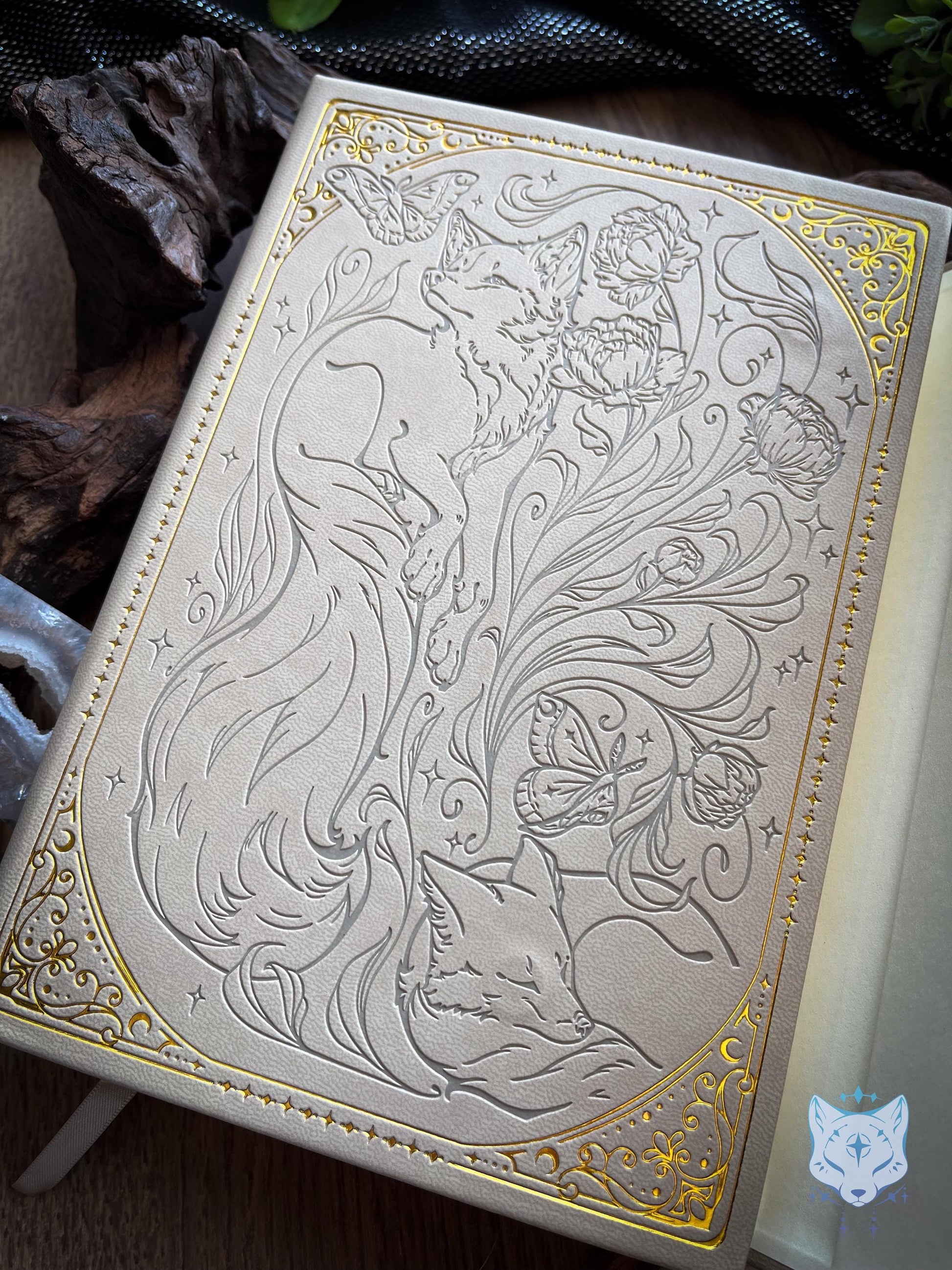 Floral Fox & Moth Hardback PU Leather Journal / Notebook