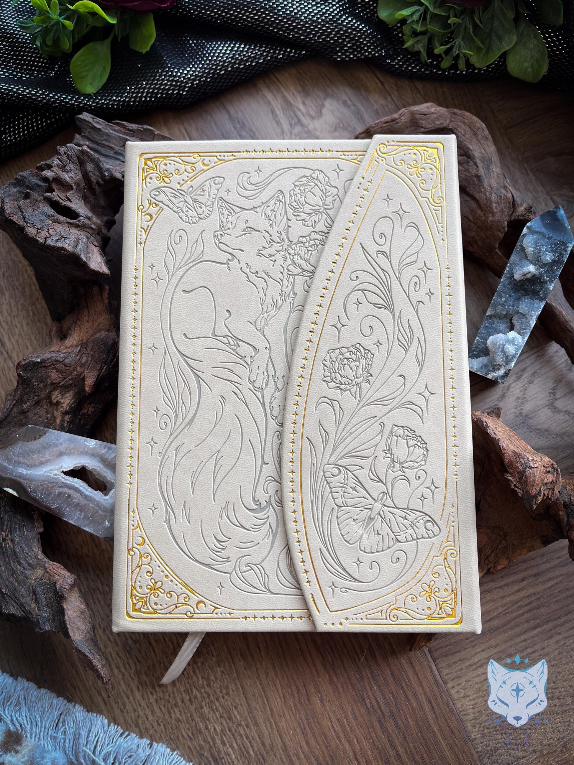 Floral Fox & Moth Hardback PU Leather Journal / Notebook
