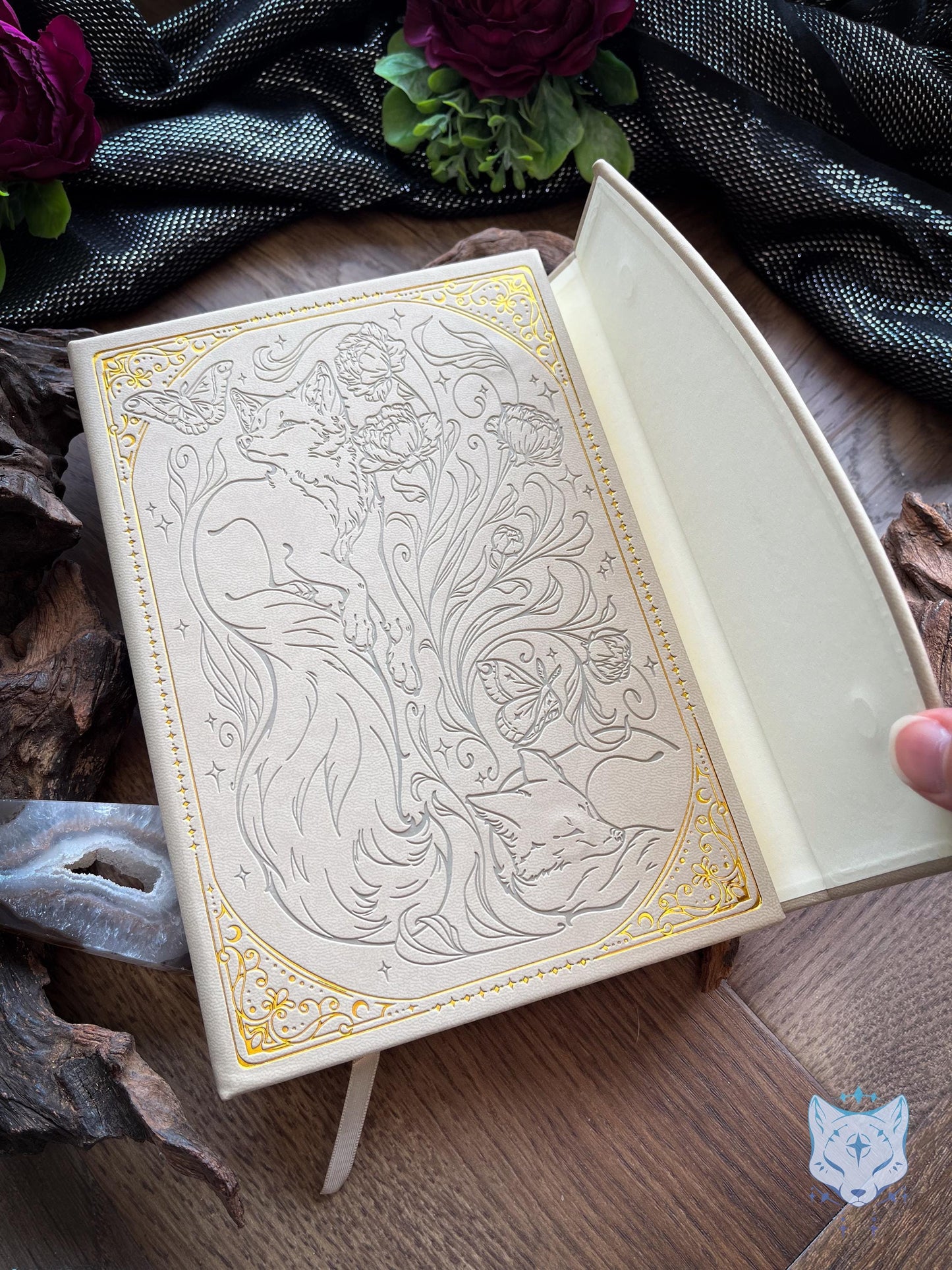 Floral Fox & Moth Hardback PU Leather Journal / Notebook