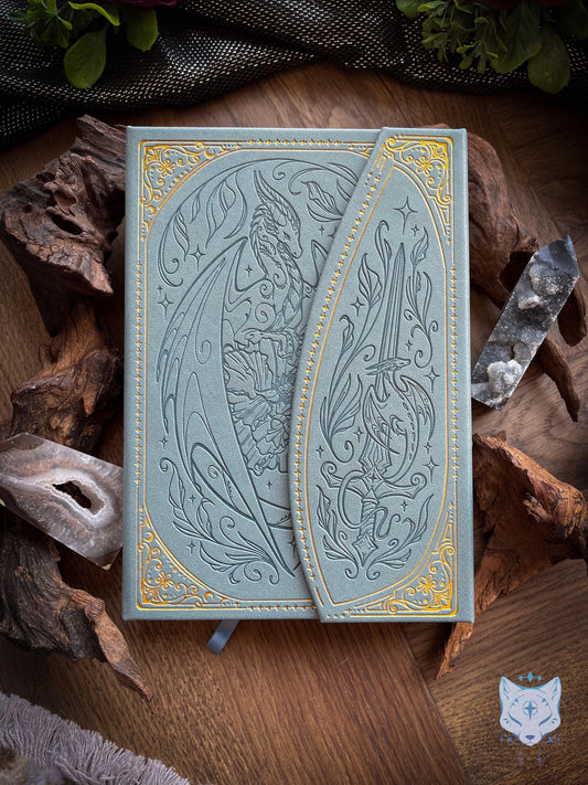 Floral Fantasy Dragon Hardback PU Leather Journal / Notebook