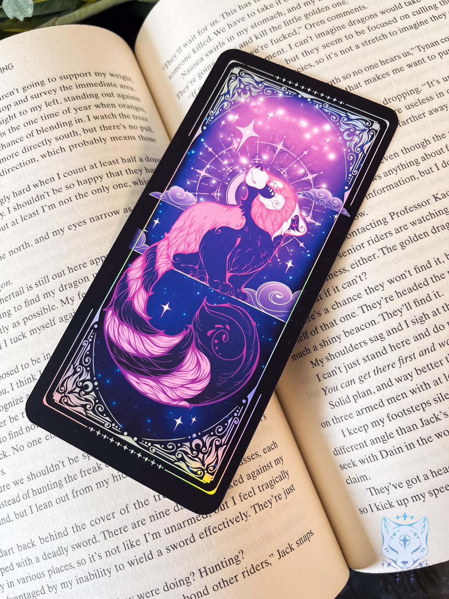 Purple Red Panda Holographic Bookmark