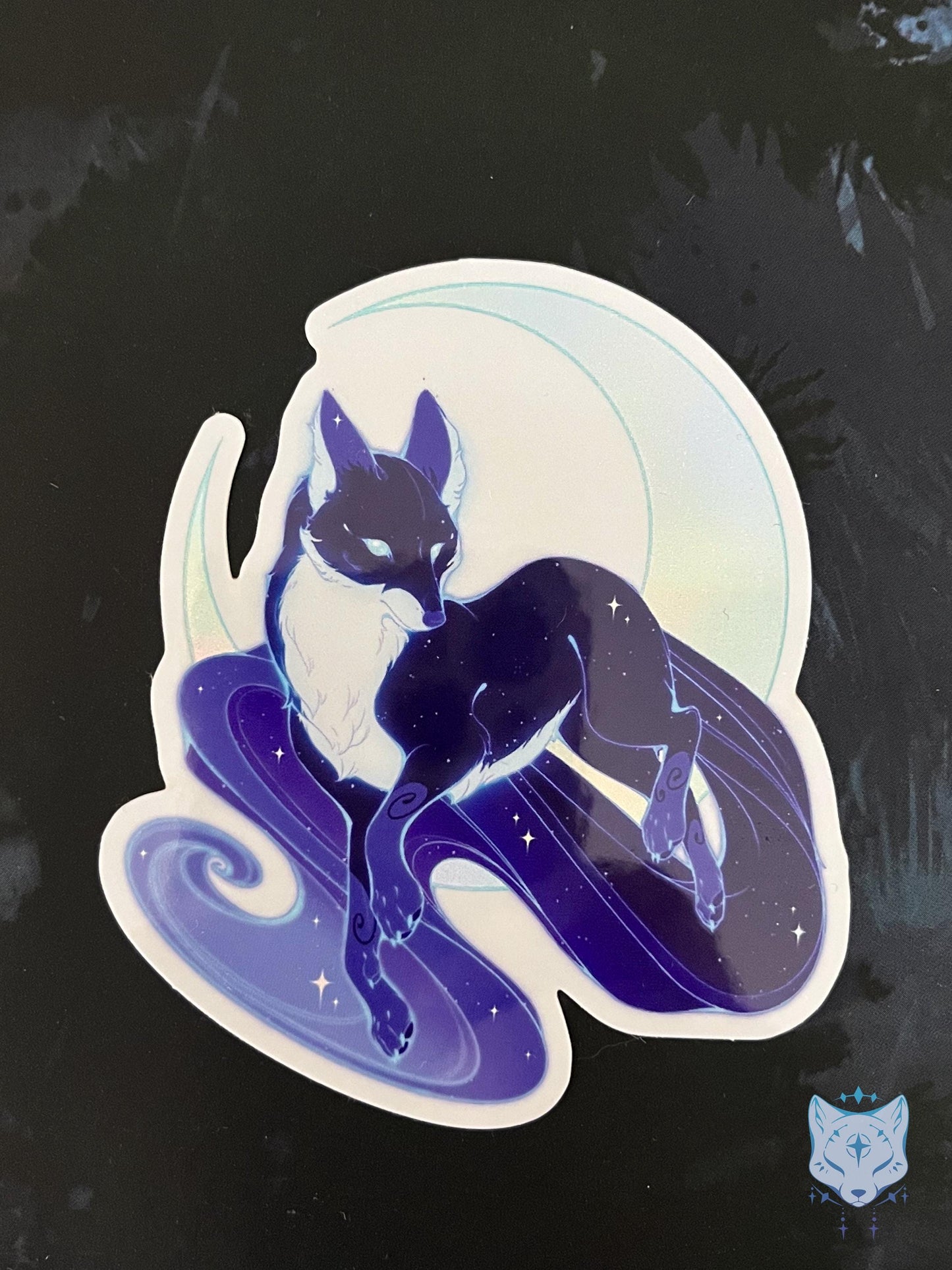 Moonlit Fox | Holographic Sticker 8cm tall