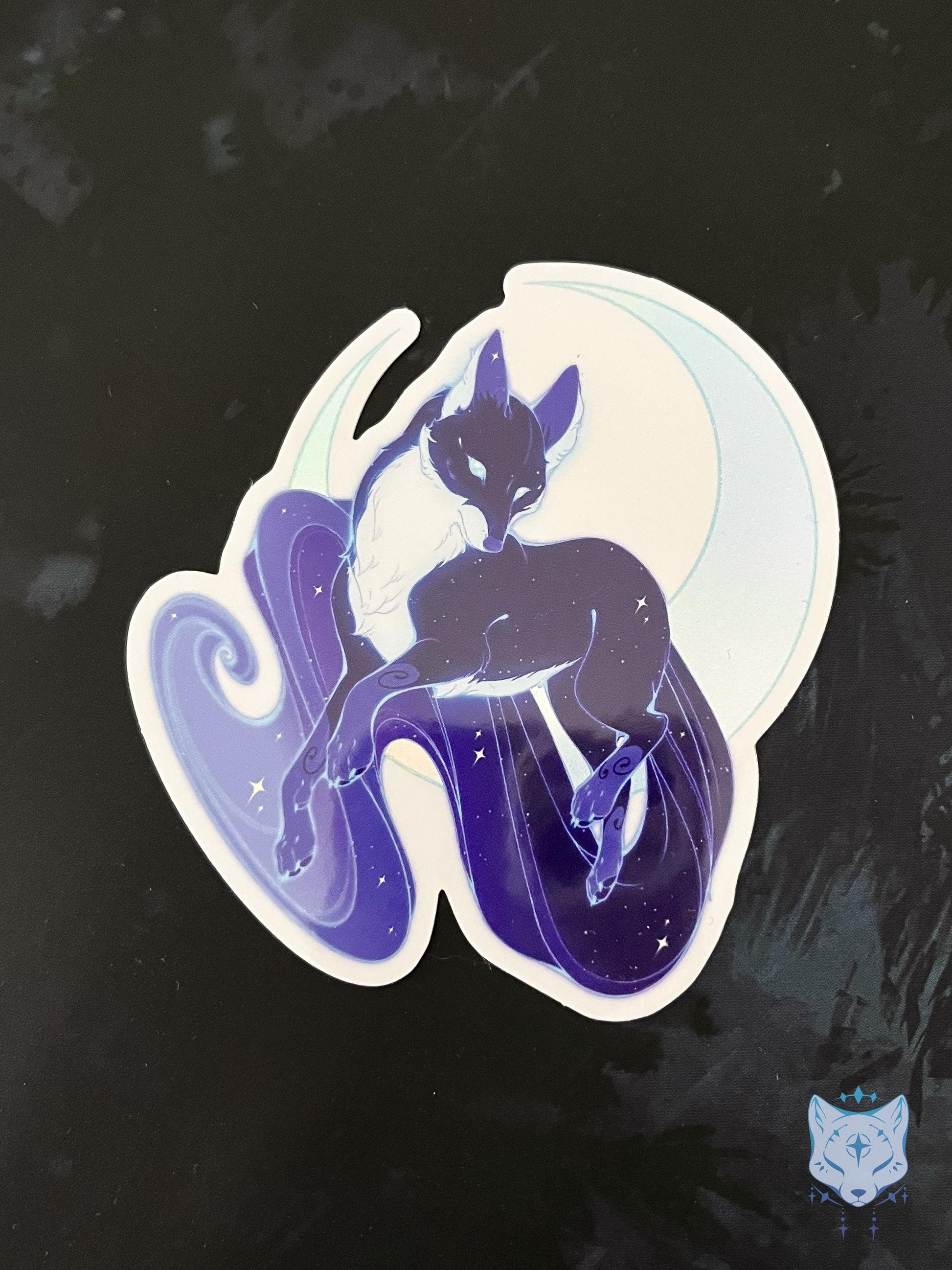Moonlit Fox | Holographic Sticker 8cm tall