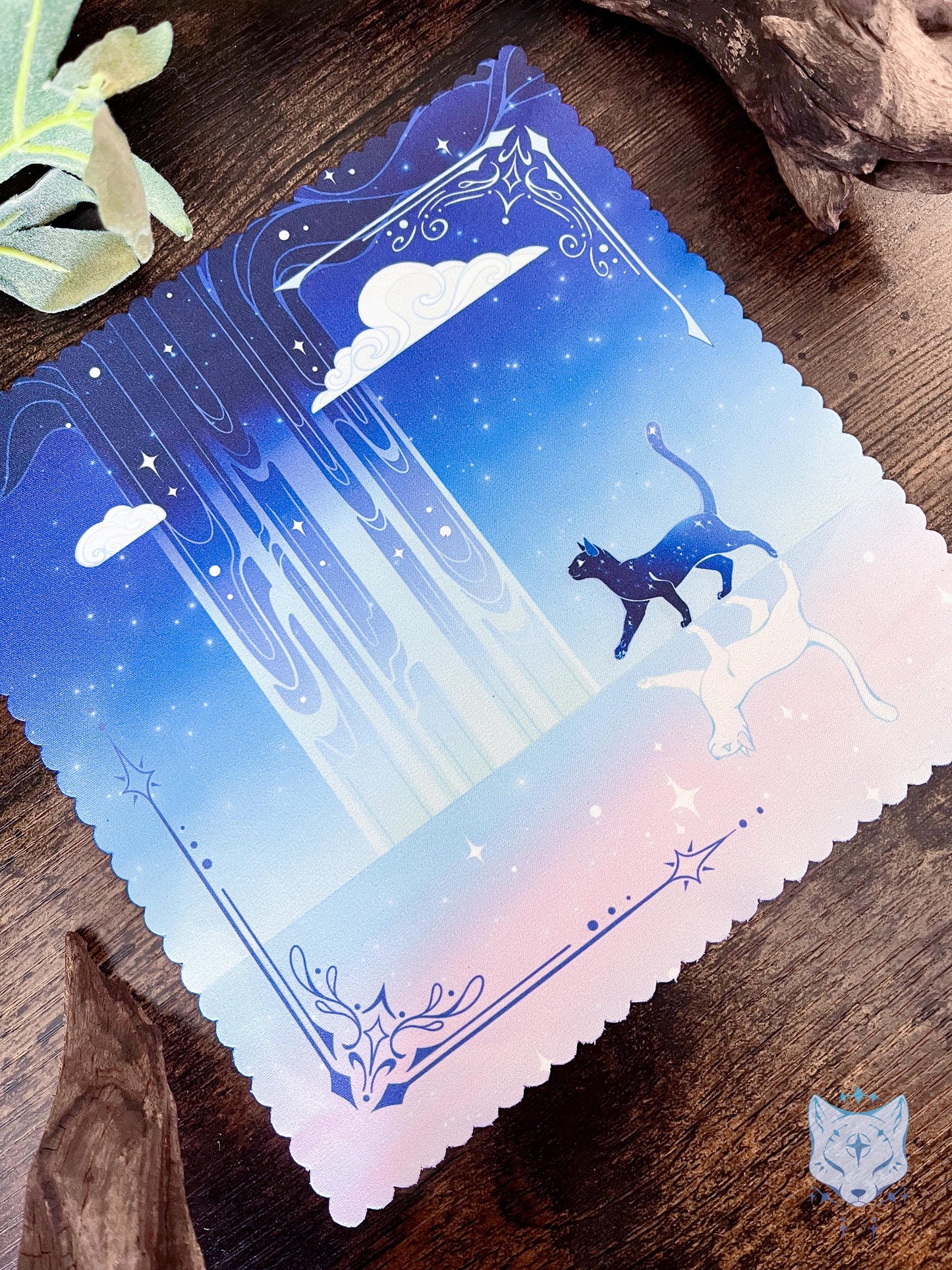 Celestial Mirror Cats Microfibre Lens Cloth: Double Sided