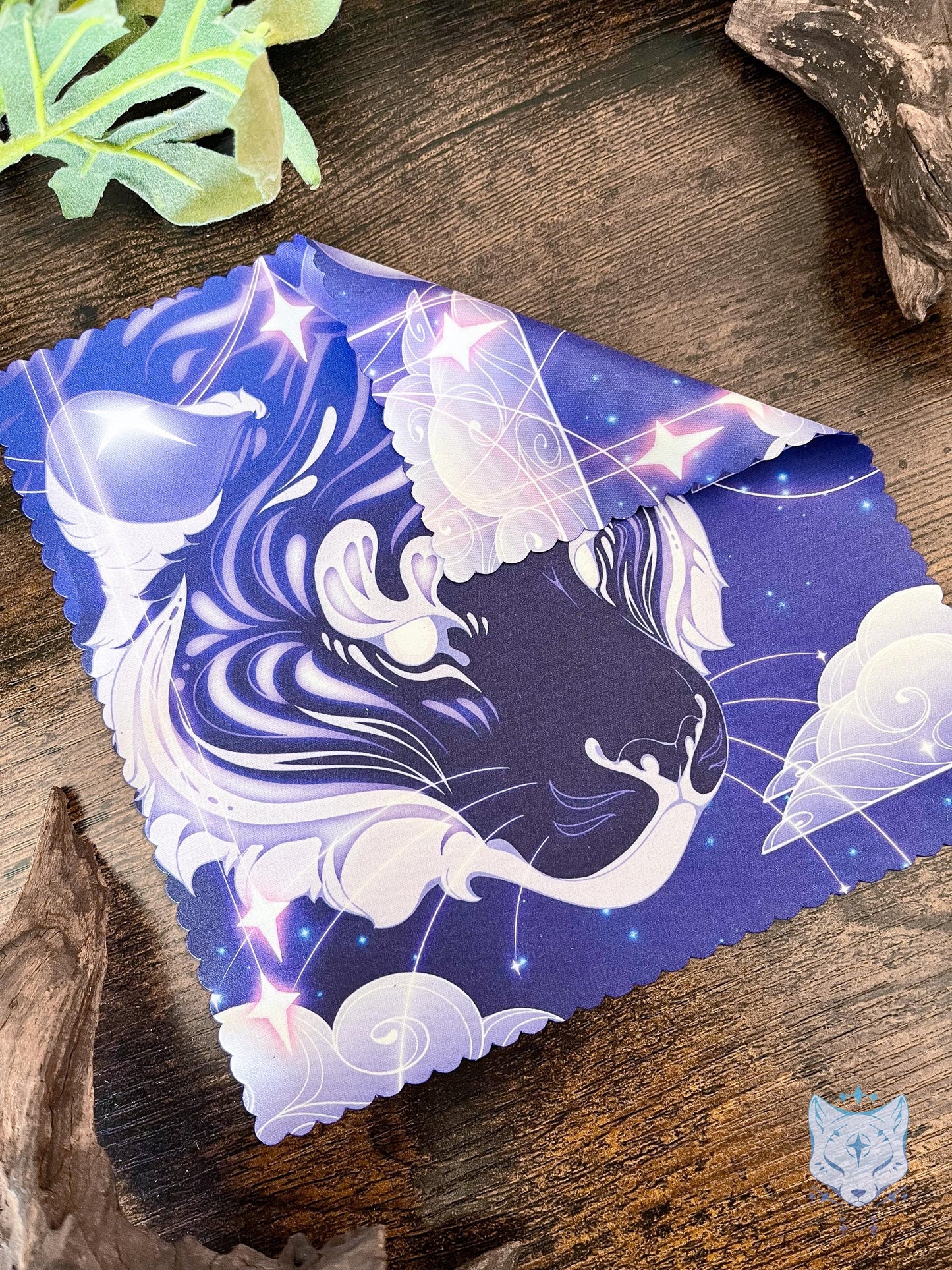 Celestial Purple Tiger Microfibre Lens Cloth: Double Sided