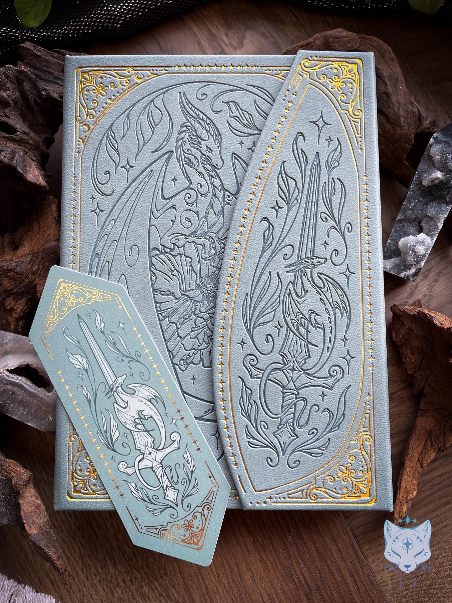 Floral Fantasy Dragon Hardback PU Leather Journal / Notebook