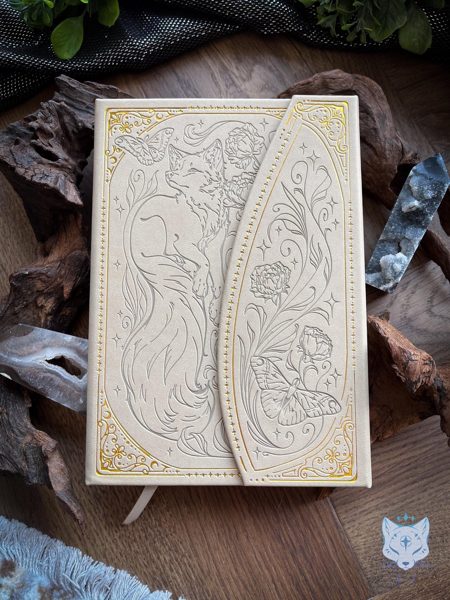 Floral Fox & Moth Hardback PU Leather Journal / Notebook