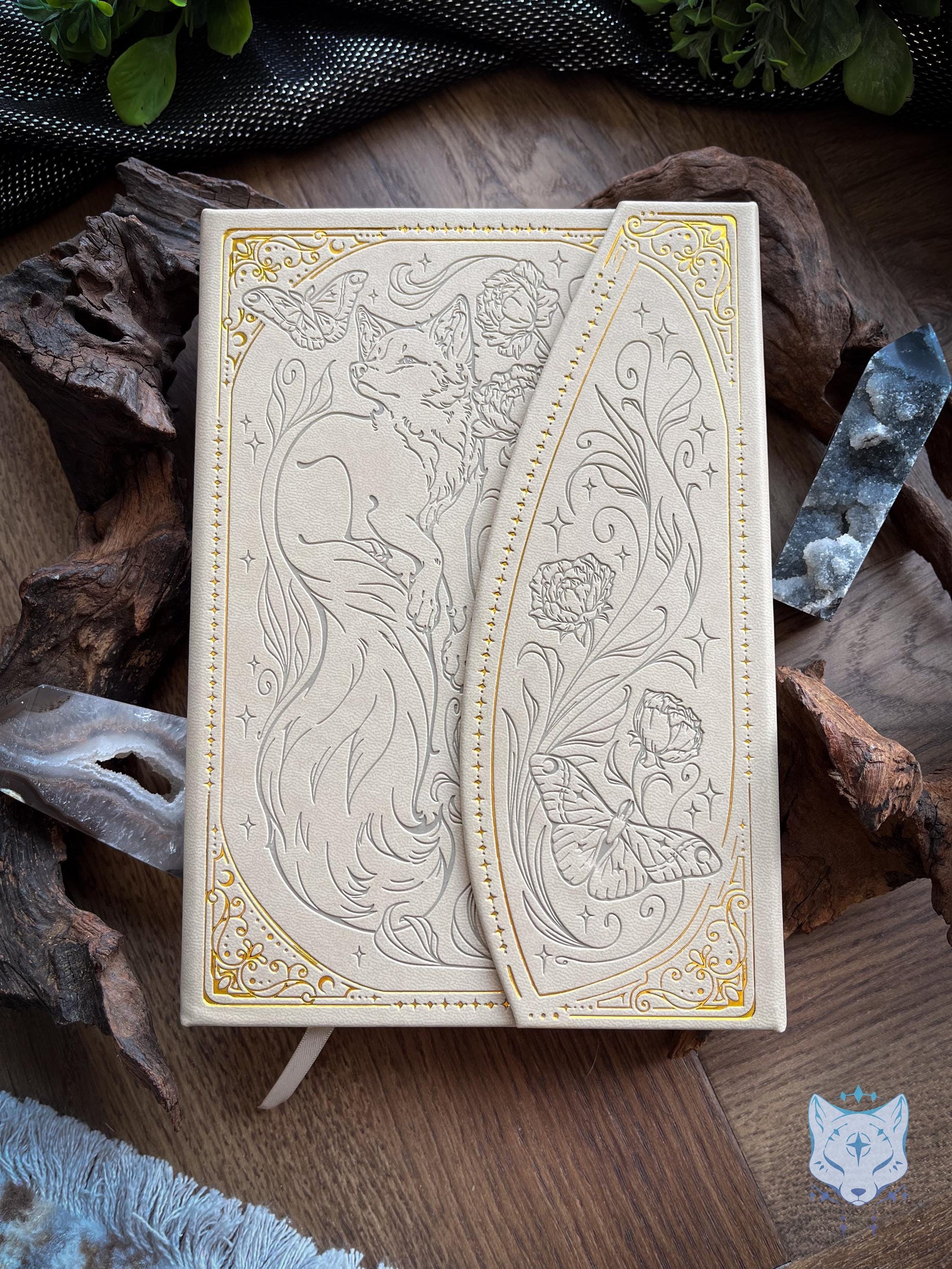 Floral Fox & Moth Hardback PU Leather Journal / Notebook