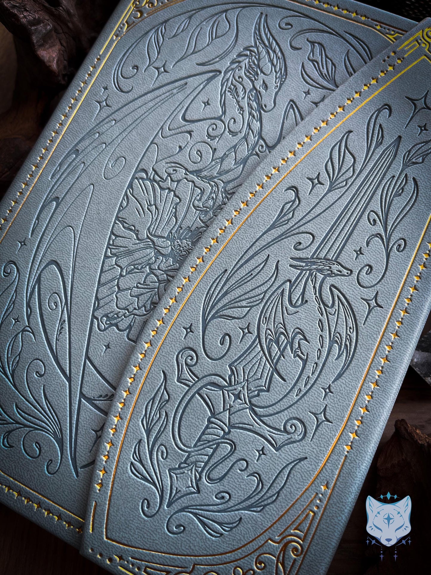 Floral Fantasy Dragon Hardback PU Leather Journal / Notebook