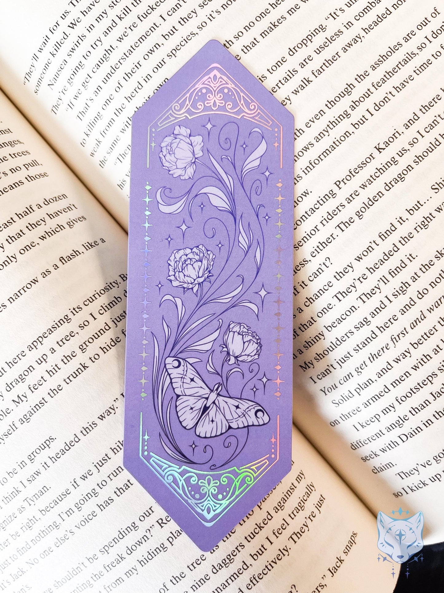 Floral Moth Foiled Paper Bookmark