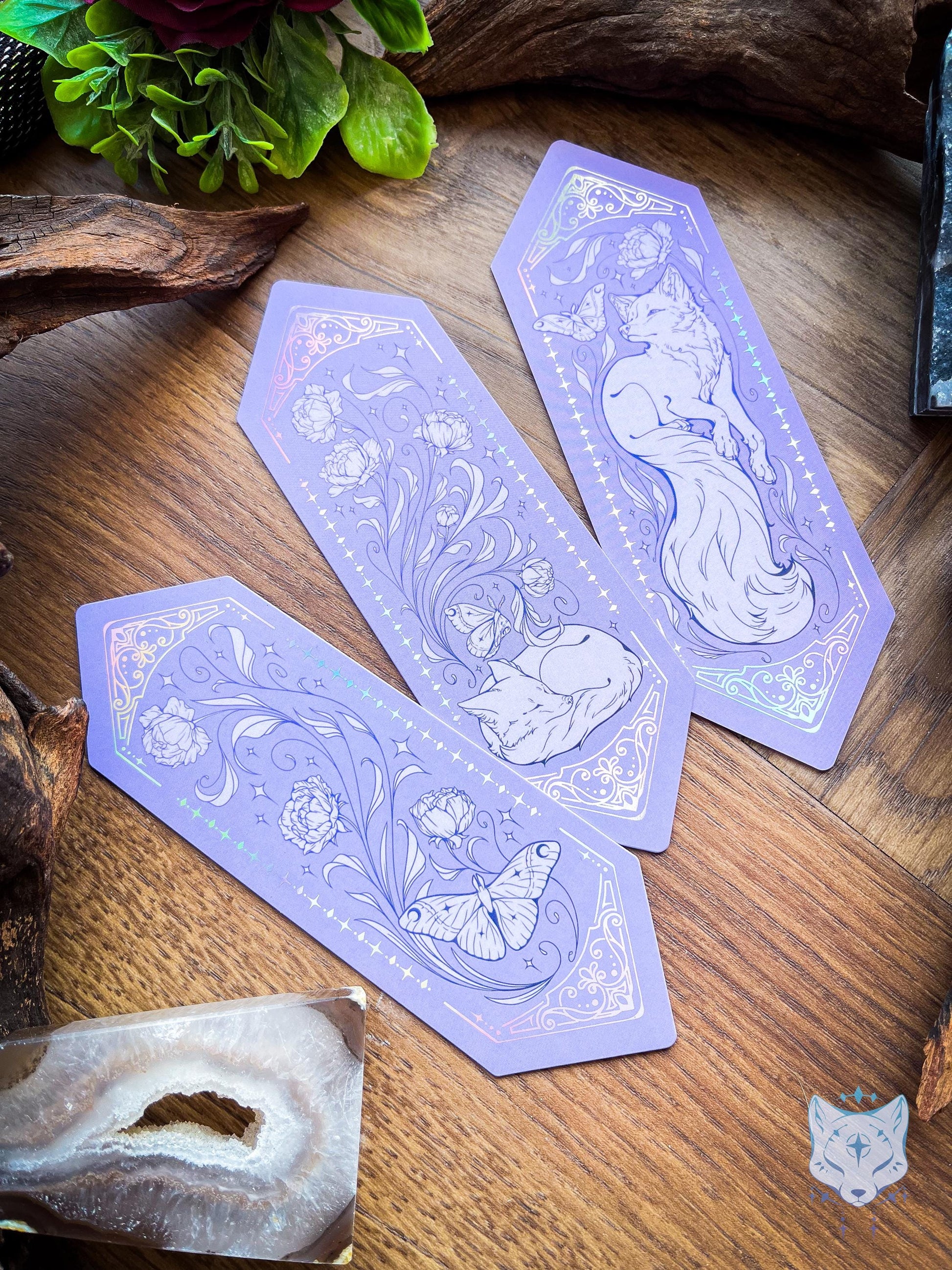 Floral Moth Foiled Paper Bookmark