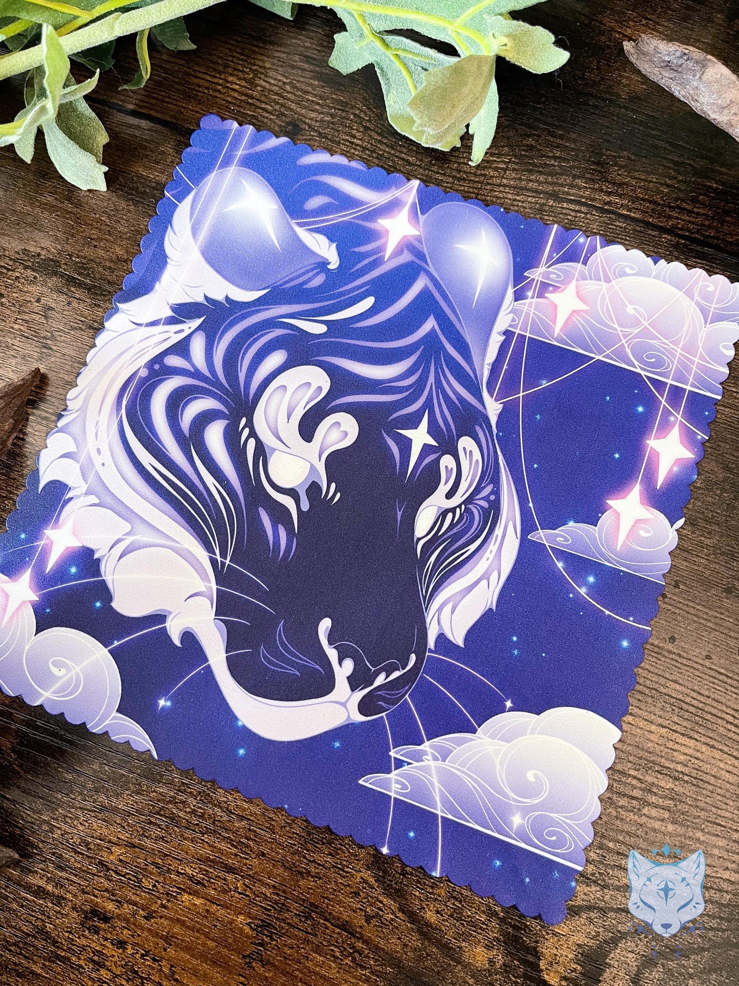 Celestial Purple Tiger Microfibre Lens Cloth: Double Sided