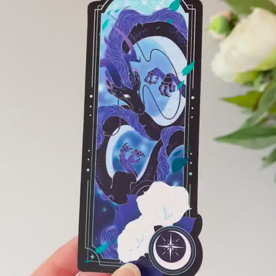 Asian Dragon Bookmark with teal foil detail