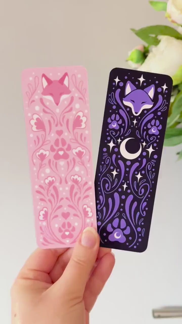 Celestial & Floral Fox Paper Bookmarks
