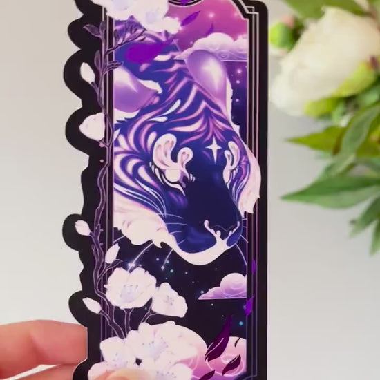 Purple Tiger Bookmark with foil detail
