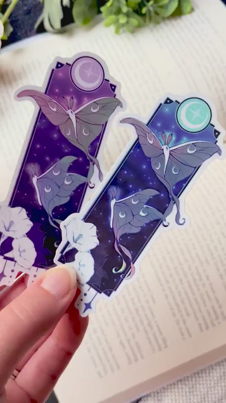 Lunar Moth Holographic Stickers | 11cm tall