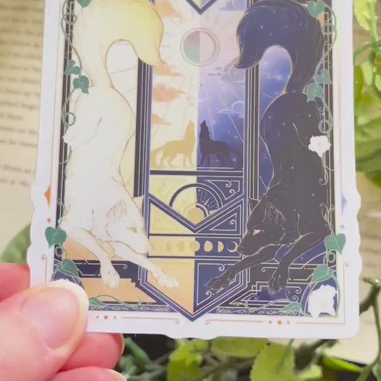 Night & Day Wolves | Holographic Stickers 11cm tall