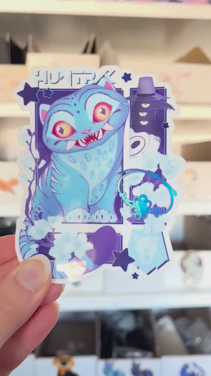 Blue Tiger Holographic Sticker | 10cm tall
