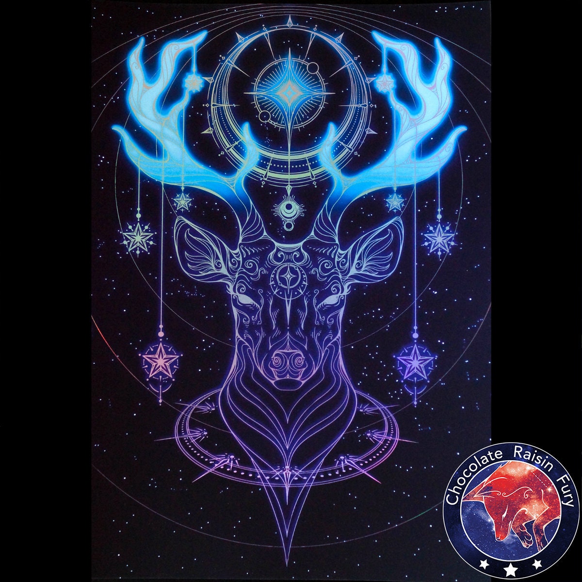 Celestial Stag- A4 Holographic Foil Print