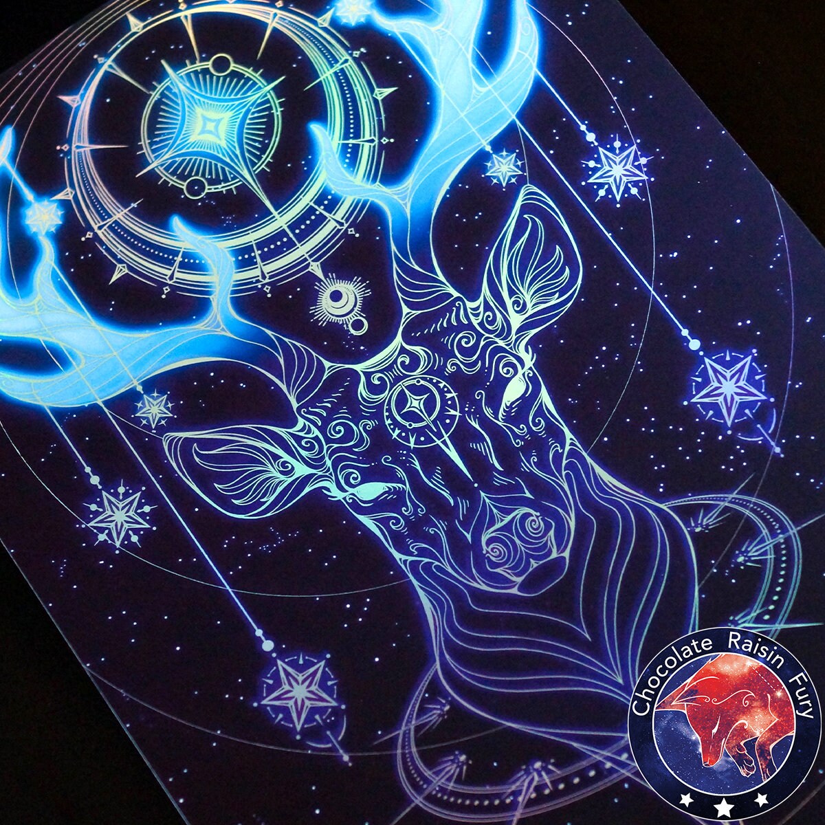Celestial Stag- A4 Holographic Foil Print