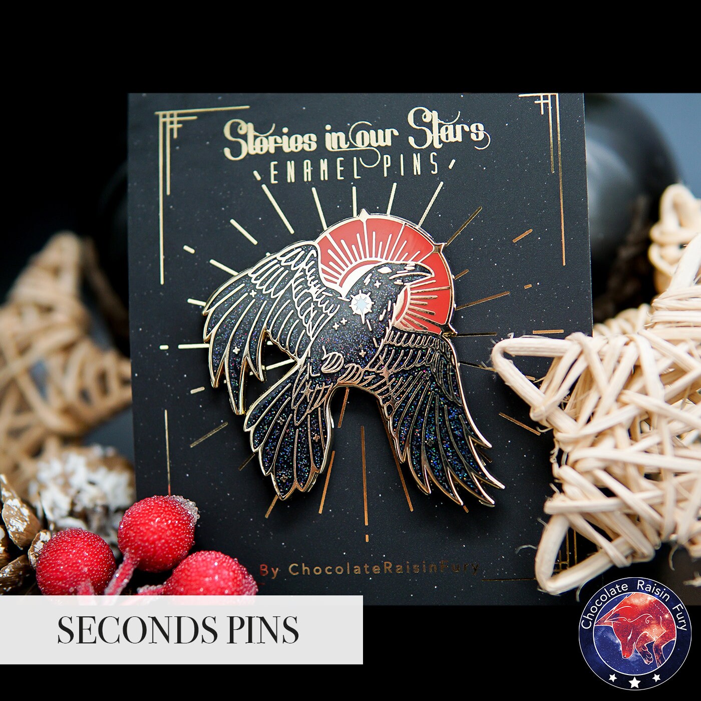 Corvus Raven Constellation **SECONDS** Enamel Pin