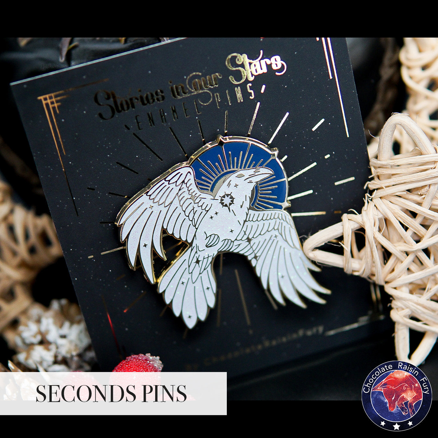 Corvus Raven Constellation **SECONDS** Enamel Pin