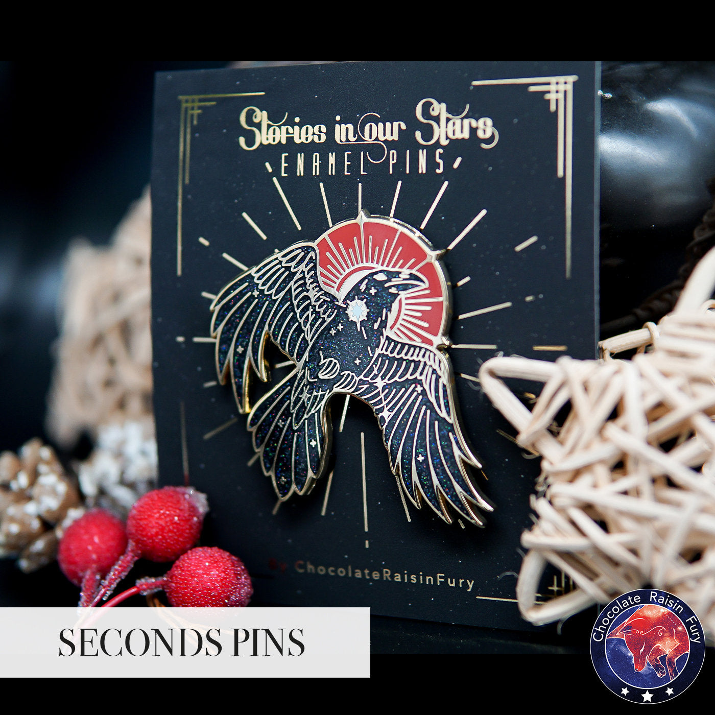 Corvus Raven Constellation **SECONDS** Enamel Pin